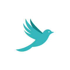 Fototapeta premium Flat and Minimal bird fly and hand icon vector illustration 