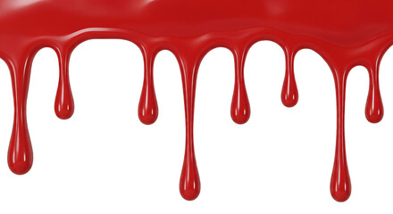 Red paint dripping down isolated PNG with Transparent Background