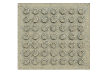 Concrete tactile paving tile isolated on a transparent background