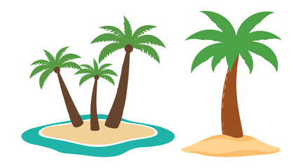 beach Style cartoon Palm Tree Vector design and summer Projects on white background.