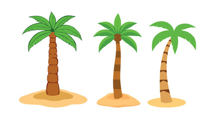 beach Style cartoon Palm Tree Vector design and summer Projects on white background.