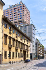 old building in the city of milan italy 