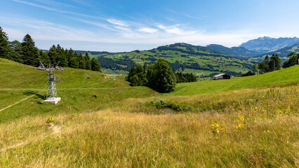 A beautiful mountains panorama in Switzerland on july 20th 2025