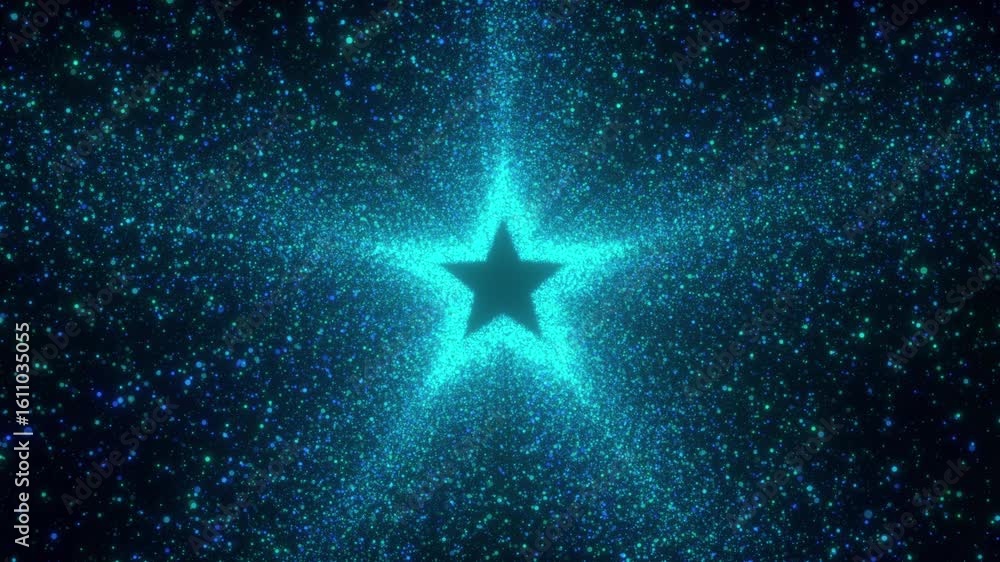 Poster star particle tunnel. computer generated 3d render