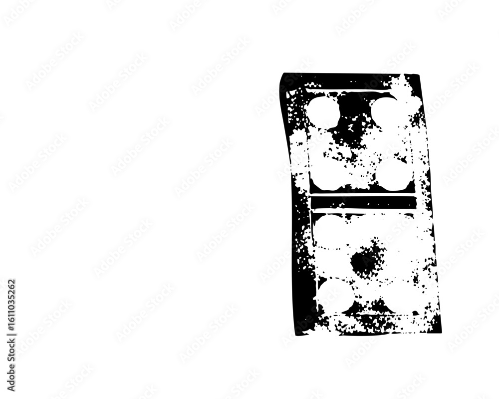 Poster vector abstract robotic face with circular eyes and rectangular form.