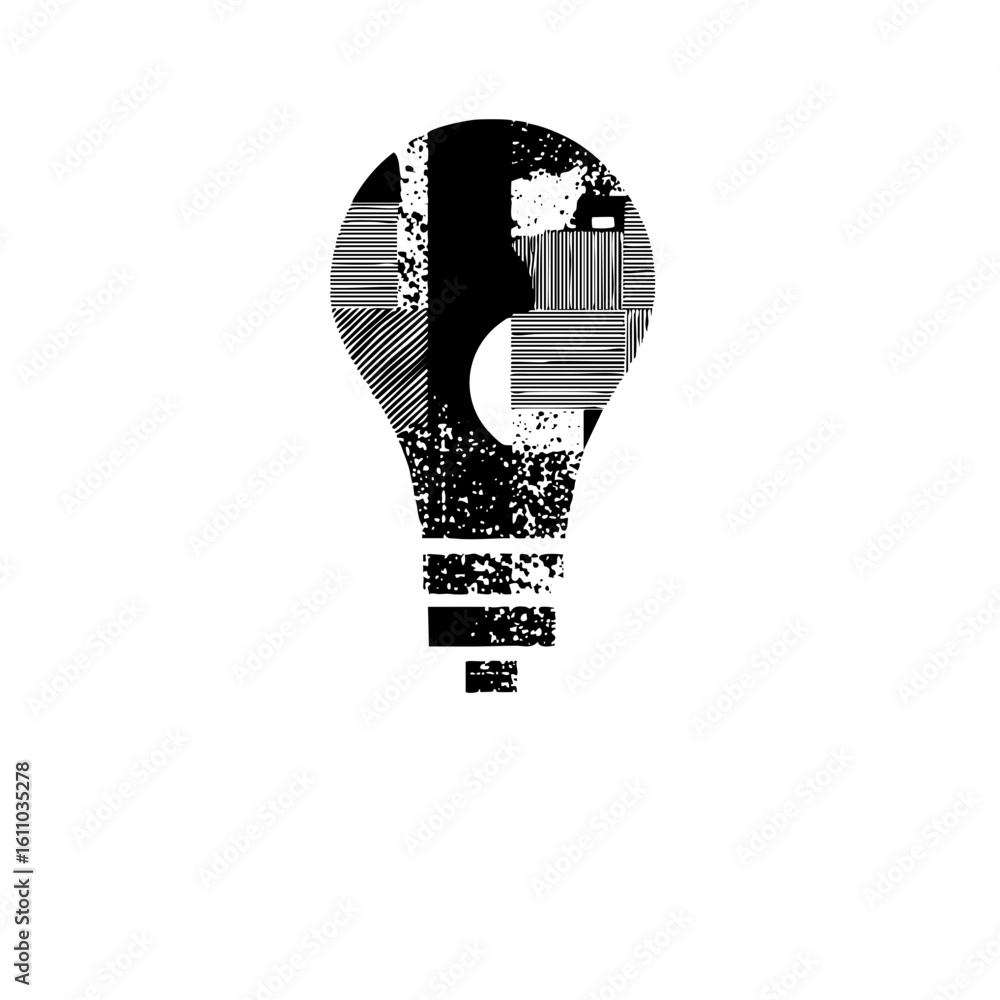 Aufkleber vector abstract lightbulb with geometric shapes.