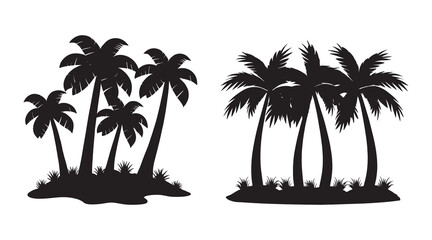 Minimal Flat Palm Tree Vector for Tropical Design on white background.