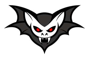 Evil Vampire Bat Skull Mascot with Red Eyes