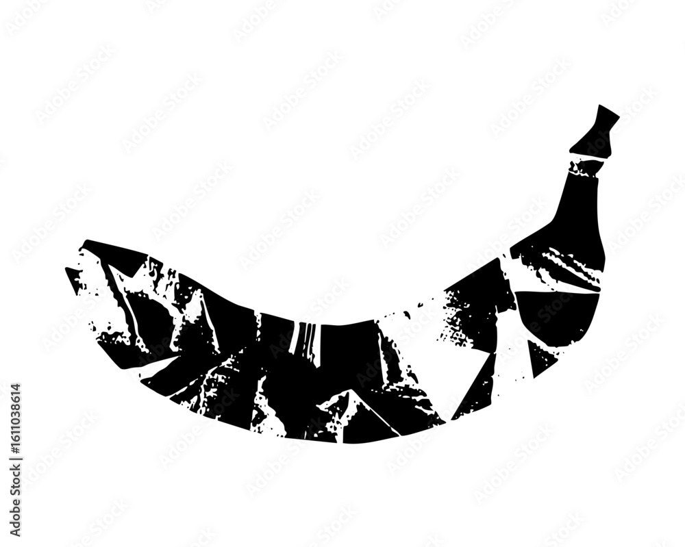 Poster vector abstract banana with distressed texture.