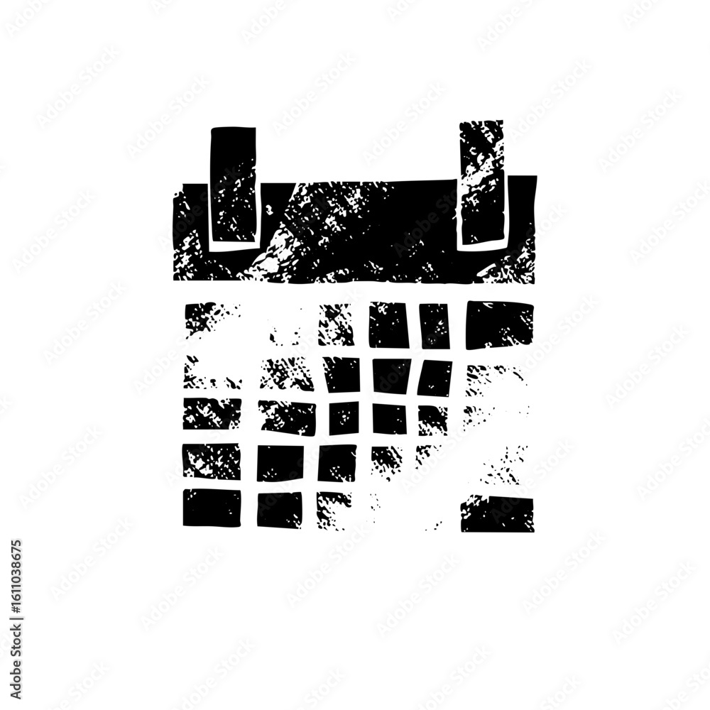 Poster vector distressed calendar depicts scheduling and time management.