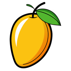 mango with leaf vector art
