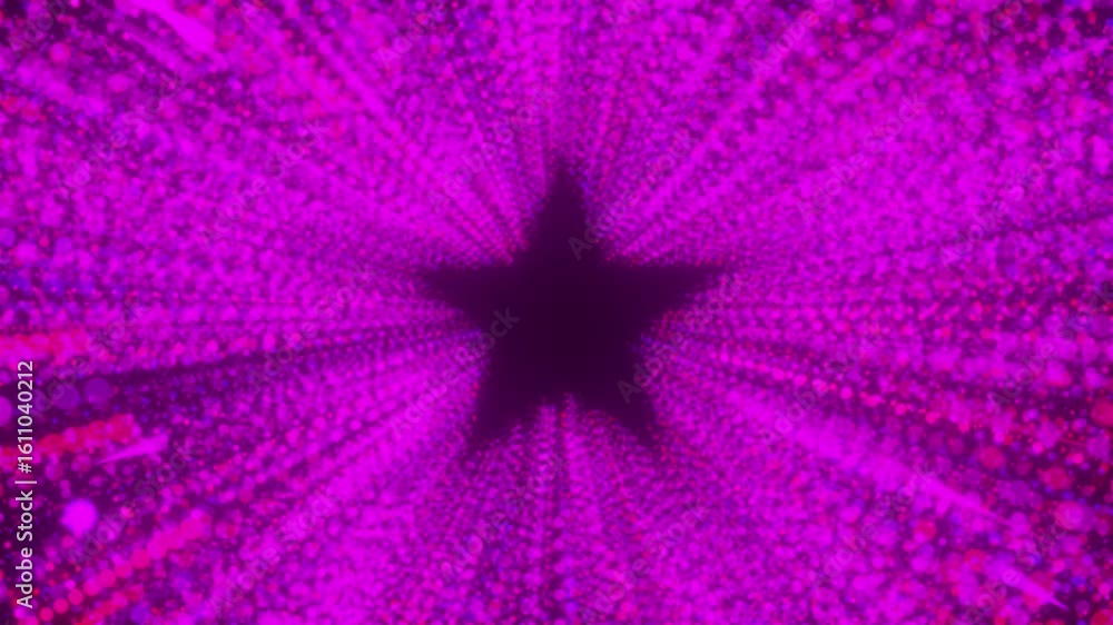 Poster star particle tunnel. computer generated 3d render