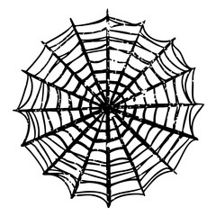 Obraz premium Vector Intricate black spiderweb with radial symmetry.