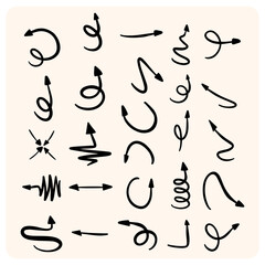Dynamic Hand-Drawn Doodle Arrow and Line Art Vector Pack