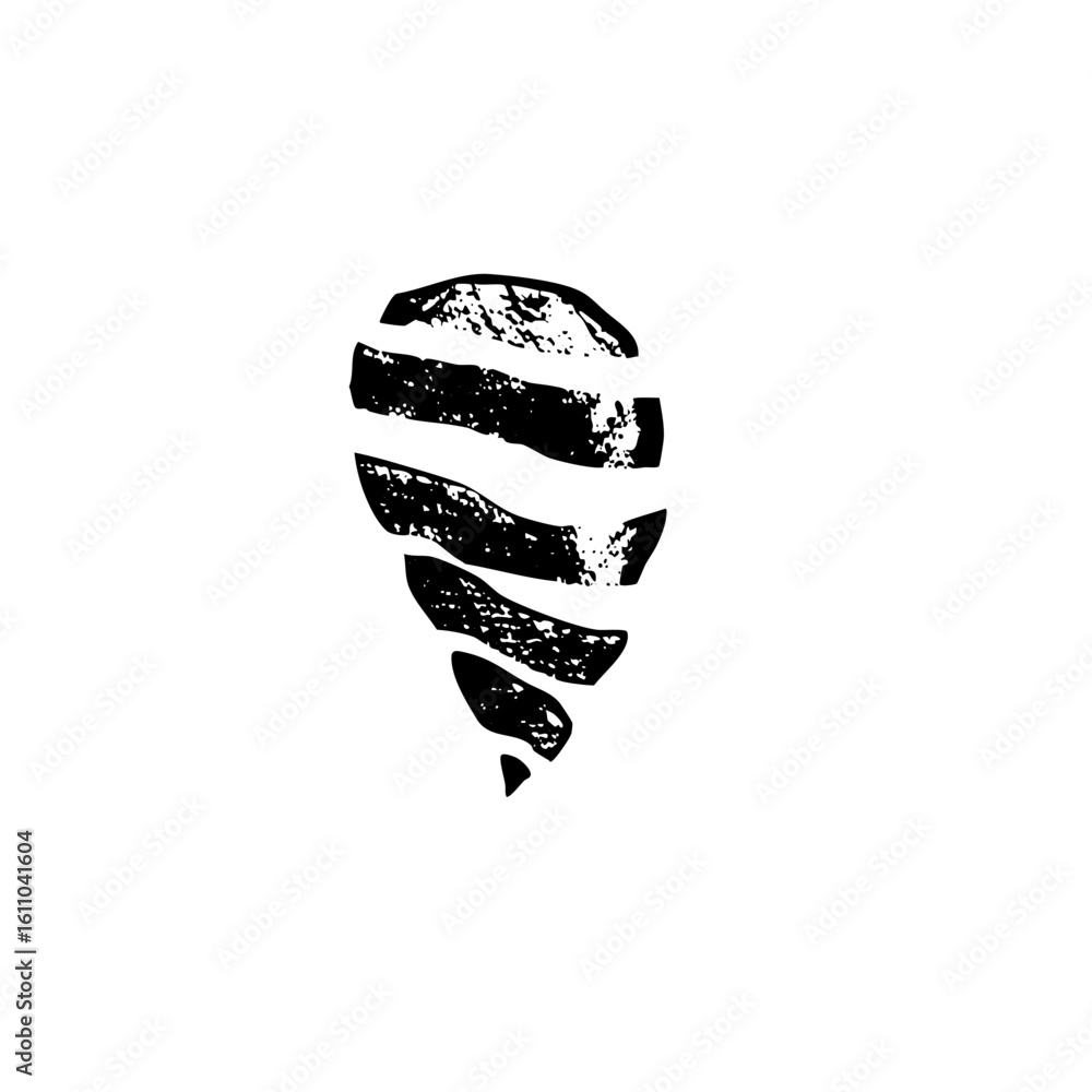 Poster vector abstract fragmented face in monochrome.