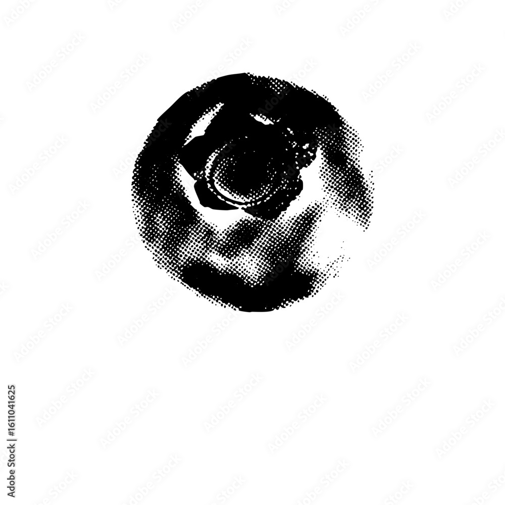 Aufkleber vector abstract robotic eye with halftone texture.