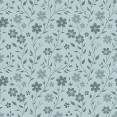 seamless floral pattern with leaves