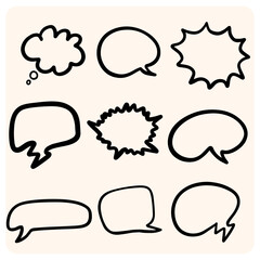 Versatile Hand-Drawn Speech & Thought Bubble Doodle Set