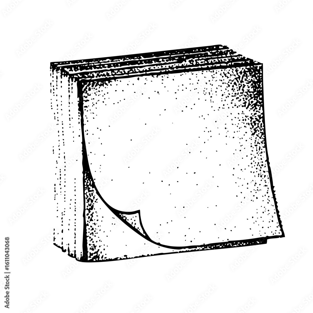 Aufkleber vector detailed of a stack of sticky notes with a peeled corner.