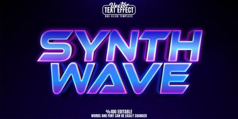 Synth editable text effect, customizable wave and party 3d font style
