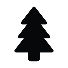Fototapeta premium Simple Black Silhouette of a Christmas Tree for Holiday Decoration Use