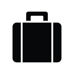 Black silhouette of a suitcase for travel and adventure concepts