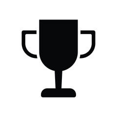 Black Silhouette of a Trophy Icon for Achievement and Success Illustration