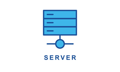 Server Vector Icon Isolated On White Background
