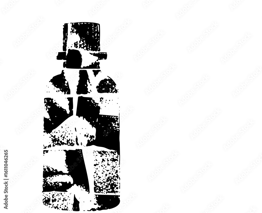 Poster vector abstract bottle with fragmented .