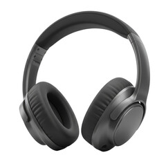 Black wireless over-ear headphones for listening to music and audio with a modern design