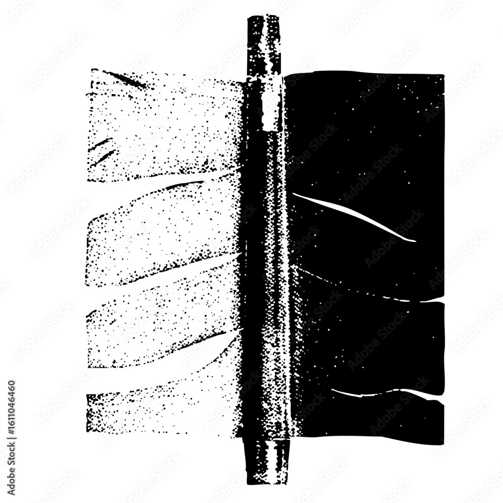 Poster vector abstract flag with contrasting textures and a central pole.