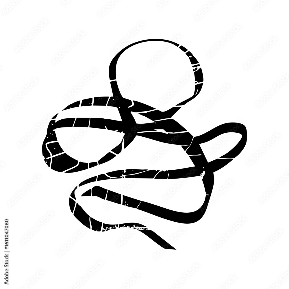 Poster vector abstract black ribbon swirls into a dynamic vector .
