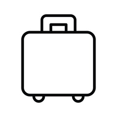 Simple Black and White Illustration of a Minimalist Travel Suitcase Icon