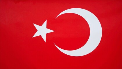 Turkey flag tribute with crescent and star emblem on bold red backdrop, minimalist centered layout, symbolic representation of national identity, cultural pride, and clean composition.