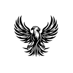 Fototapeta premium Majestic eagle with wings spread wide