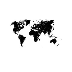 Vector Stylized world map with distinct continental shapes.