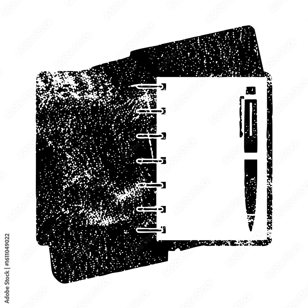 Poster vector open notebook with pen