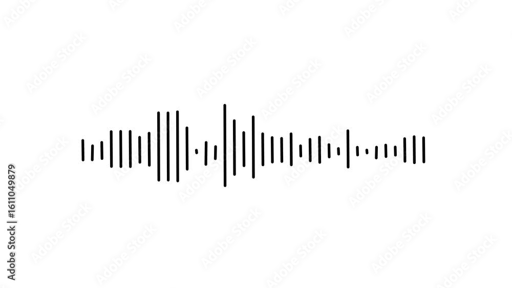Poster sound waves on black background. black and white looping animation audio visualization effect. dynam
