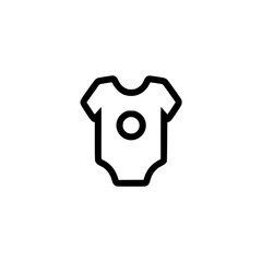 Baby onesie icon in bold minimal style representing infant clothing or bodysuit
