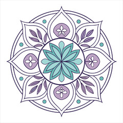 Colorful Healing Mandala – Sacred Geometry and Floral Vector Design in Pastel Tones
