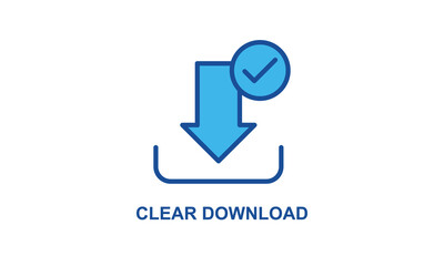 Clear Download Vector Icon Isolated On White Background