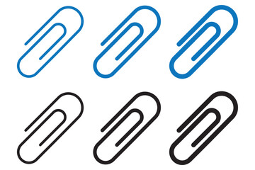 Paper clip icon set. Paper clip line or outline icon set. vector illustration. eps file.