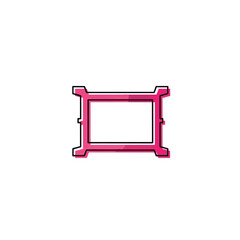 Pink Cinematic Video Frame Outline Icon with Shadow Effect