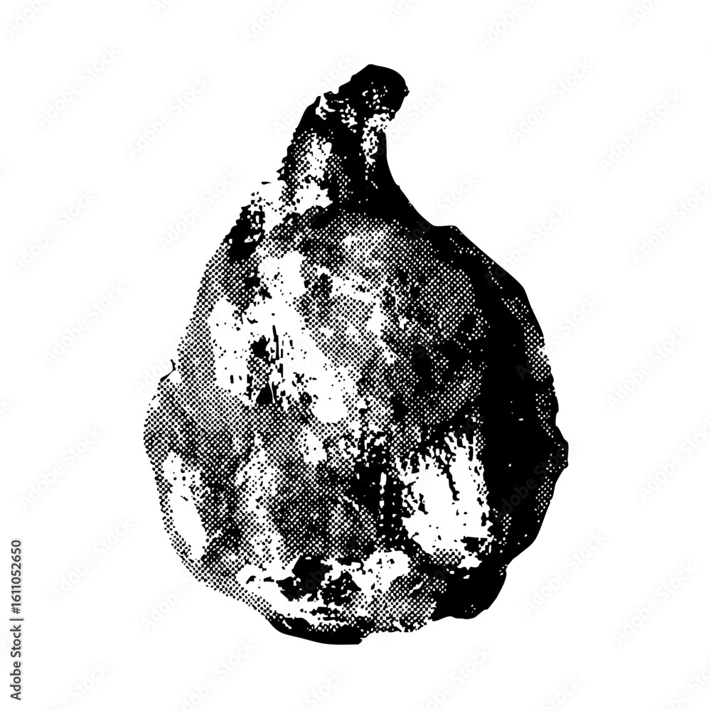 Poster vector distressed pear with halftone texture.