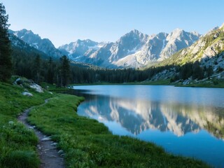 Gorgeous scenery along the Big Pine Lakes Trail within Inyo National Forest, California