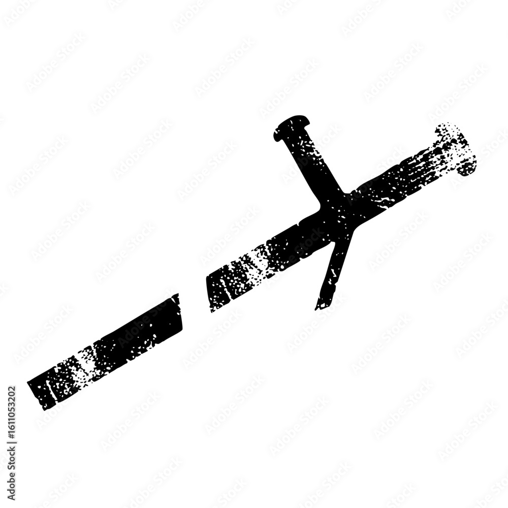 Aufkleber vector abstract crossed swords with a distressed texture.