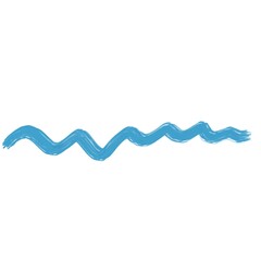 Blue hand-painted wavy line with textured brushstroke style, simple abstract vector element for decoration, water, or flow concepts