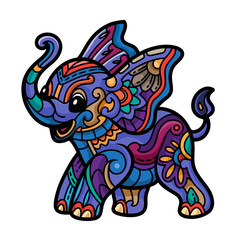 Elephant mandala arts isolated on white background