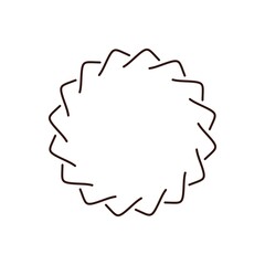 Minimal abstract circular wave pattern, geometric rotating loop with wavy lines for modern decorative design