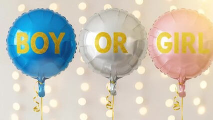 Boy or Girl Gender Reveal Balloons for a Baby Shower Celebration